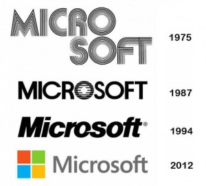 Evoluce loga Microsoftu